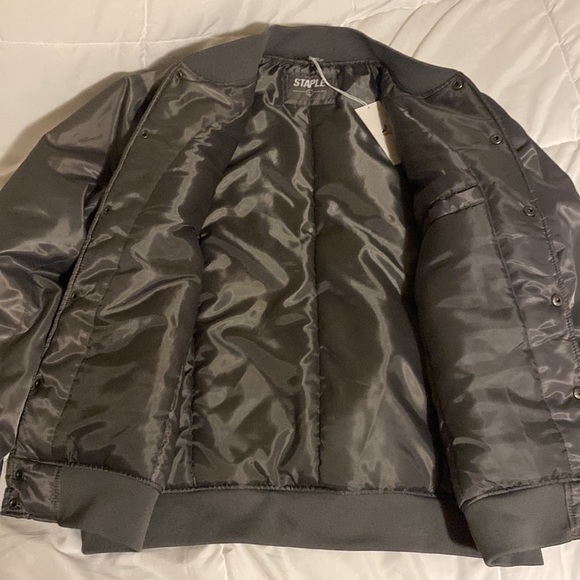 Staple Pigeon Gray Bomber Varsity Jacket Coat large Streetwear - Picture 4 of 5